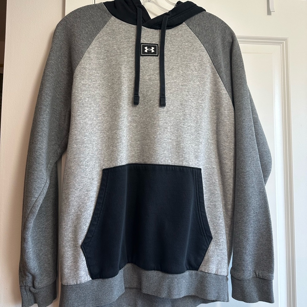 Under Armour Men's Grey and Black Hooded Pullover